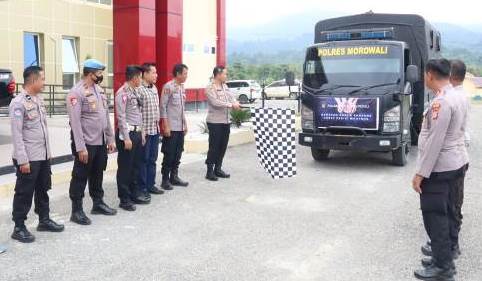 Polres Morowali Suplai Logistik untuk Penyintas Banjir Bandang Torue