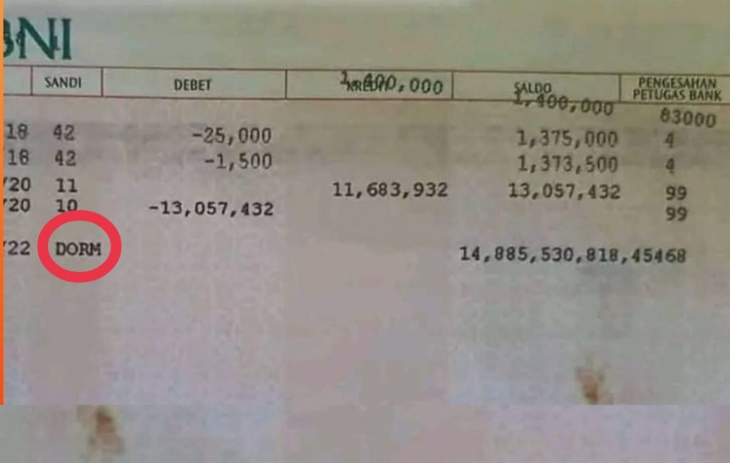 Ternyata Arti Sandi DORM Di Rekening Staf DPRD Buol Yang Viral 